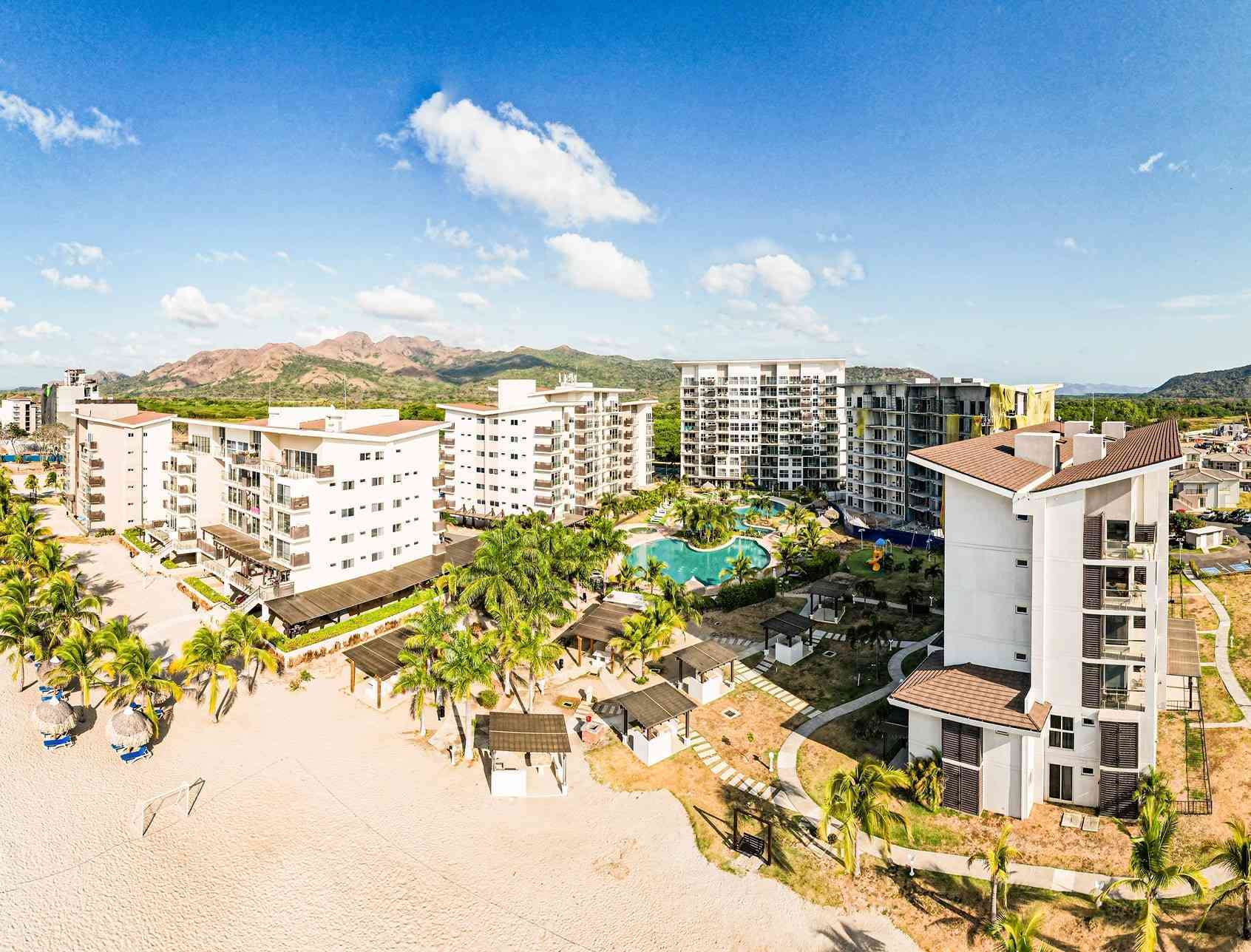 Vista panorámica de las residencias de Playa Caracol